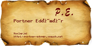 Portner Edömér névjegykártya
